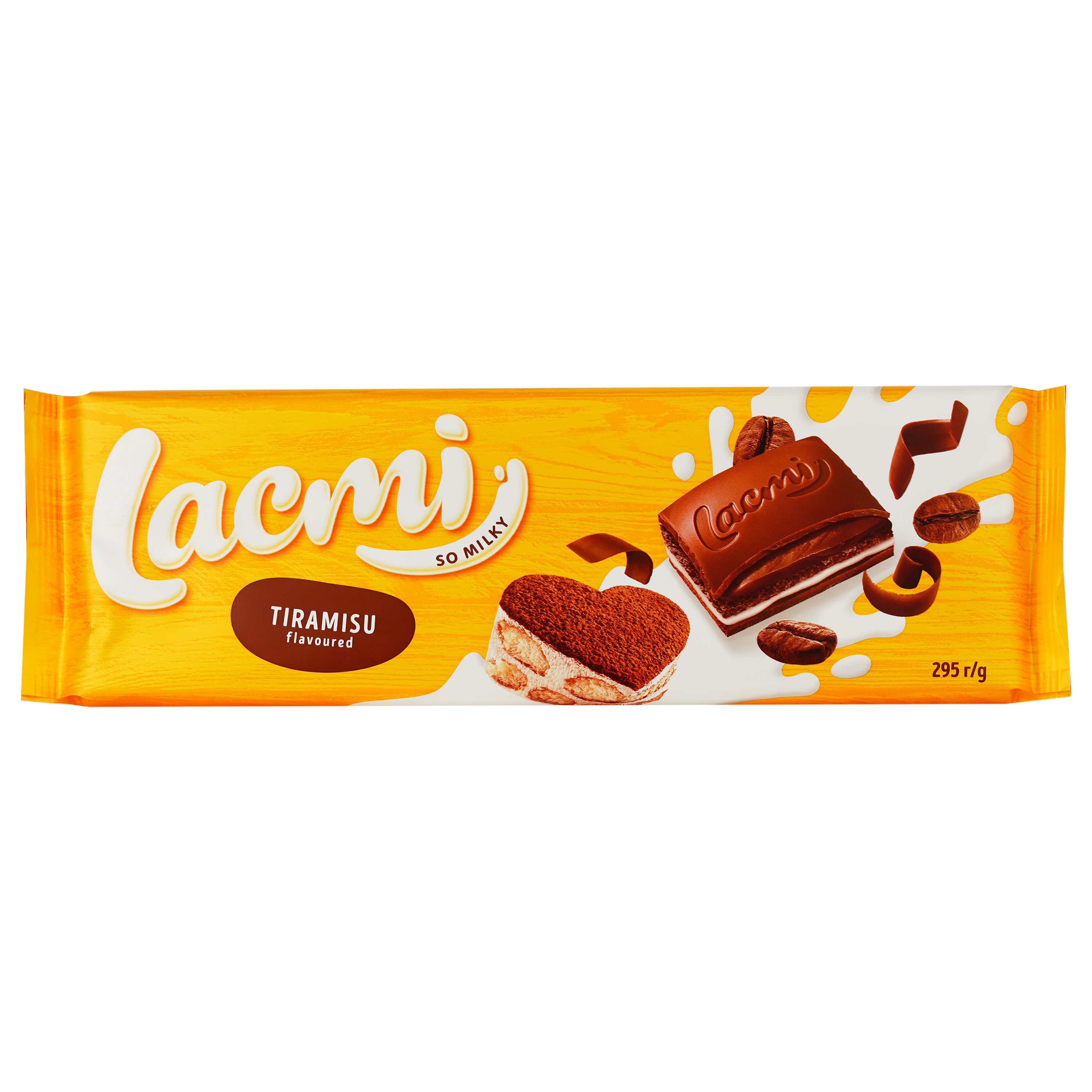 Шоколад молочний Roshen Lacmi Tiramisu з печивом, 295 г (881433) - фото 1