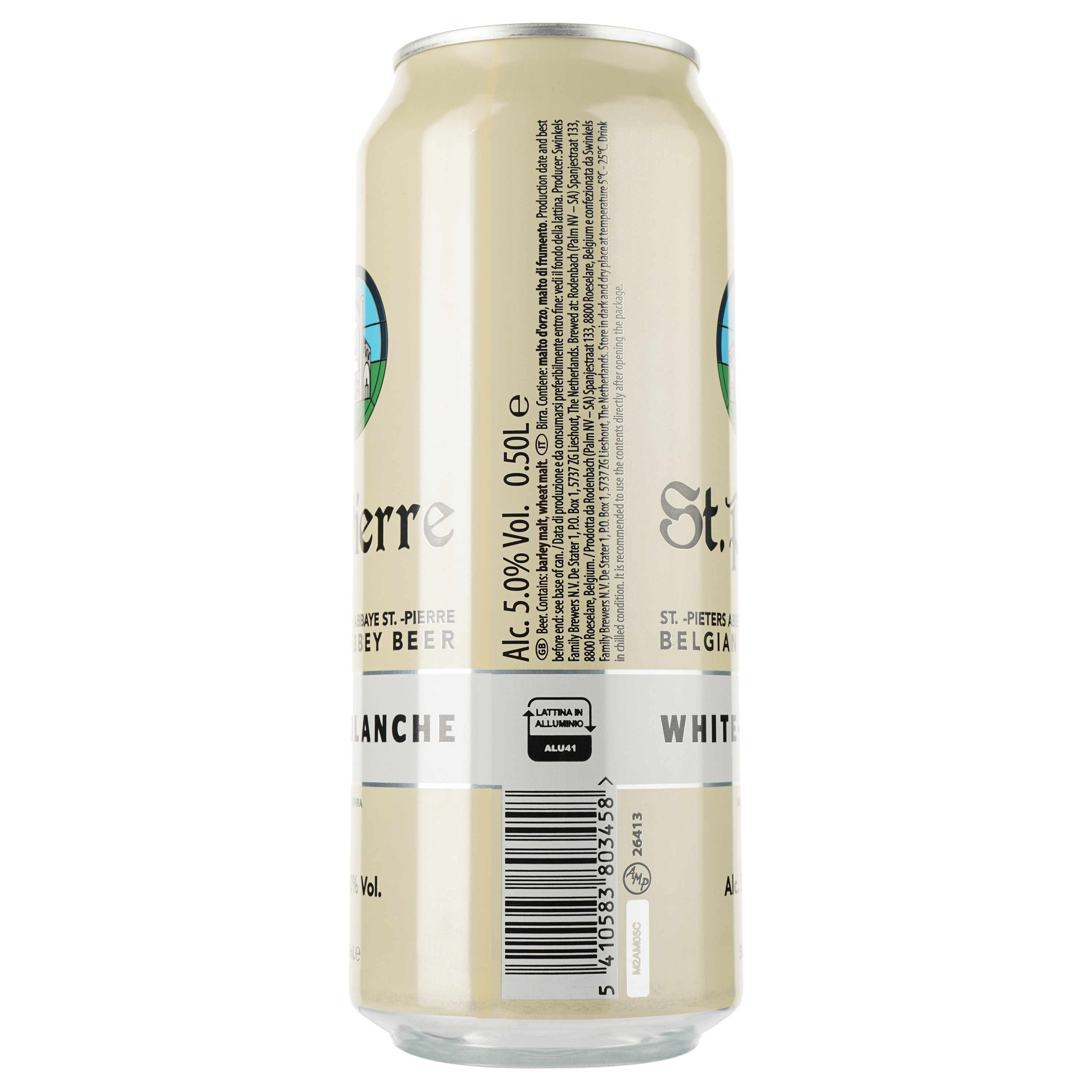 Пиво St. Pierre Blanche, светлое, нефильтрованное, 5%, ж/б, 0,5 л - фото 2