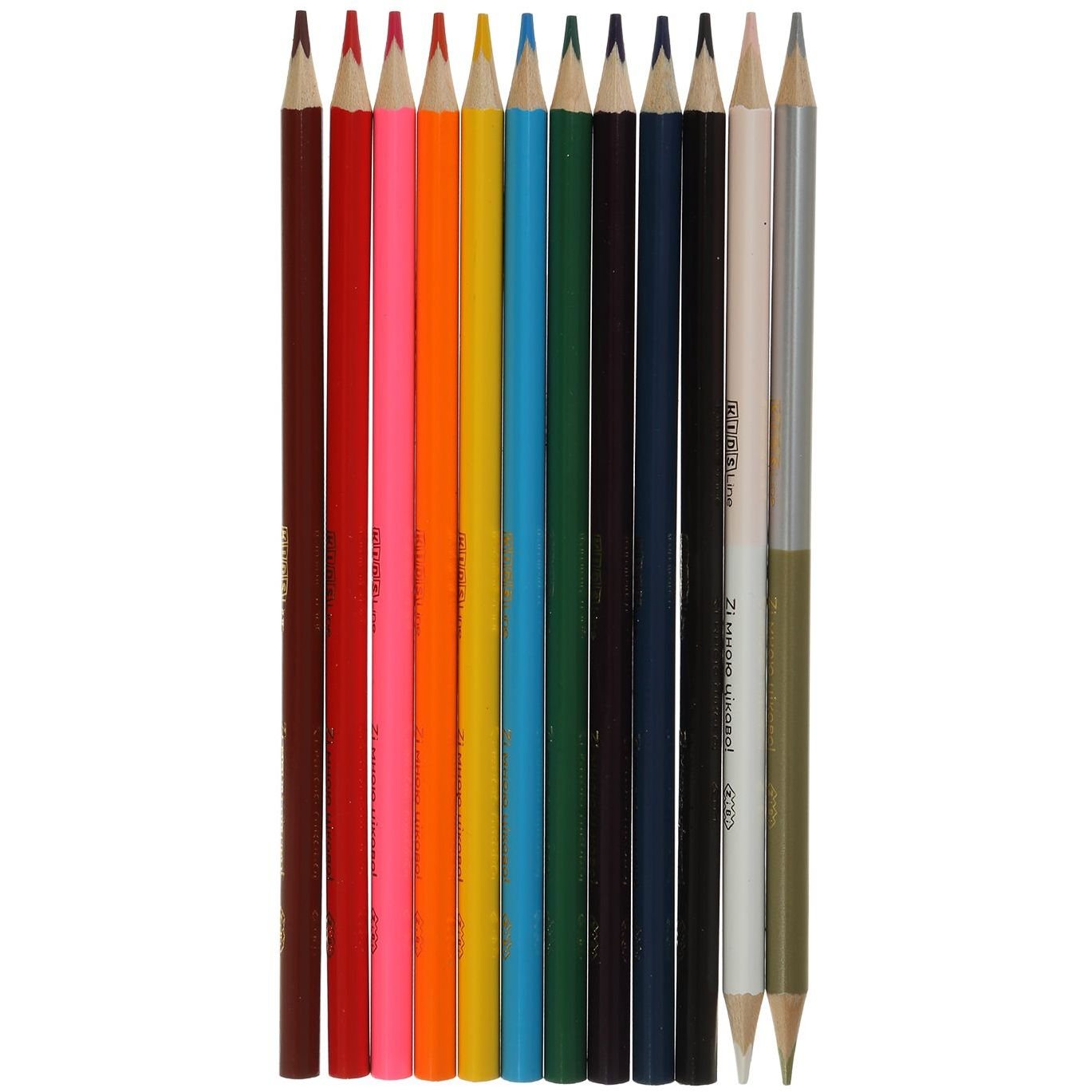 Олівці кольорові ZiBi Kids Line 12 шт. 14 кольорів (ZB.2440) - фото 2