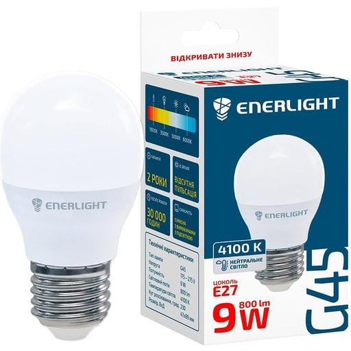 Світлодіодна лампа Enerlight G45, 9W, 4100K, E27 (G45E279SMDNFR) - фото 1
