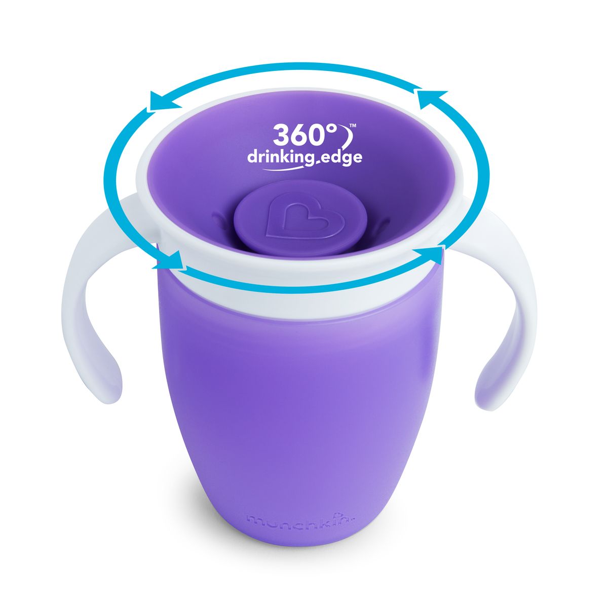 Чашка-непроливайка Munchkin Miracle 360 с ручками, 207 мл, фиолетовый (05162101) - фото 2