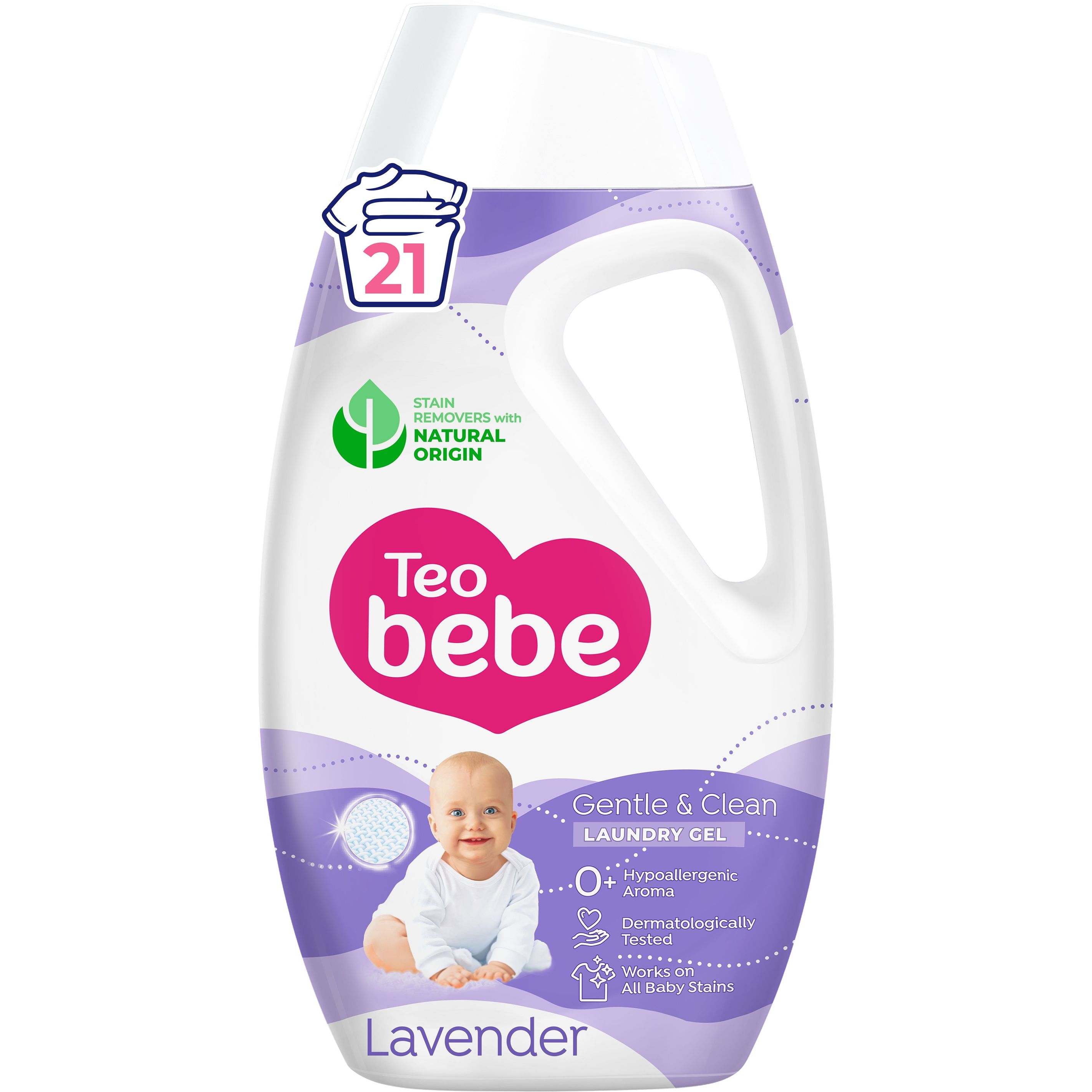 Рідкий заcіб для прання Teo Bebe Gentle & Clean Lavender дитячий 945 мл - фото 1