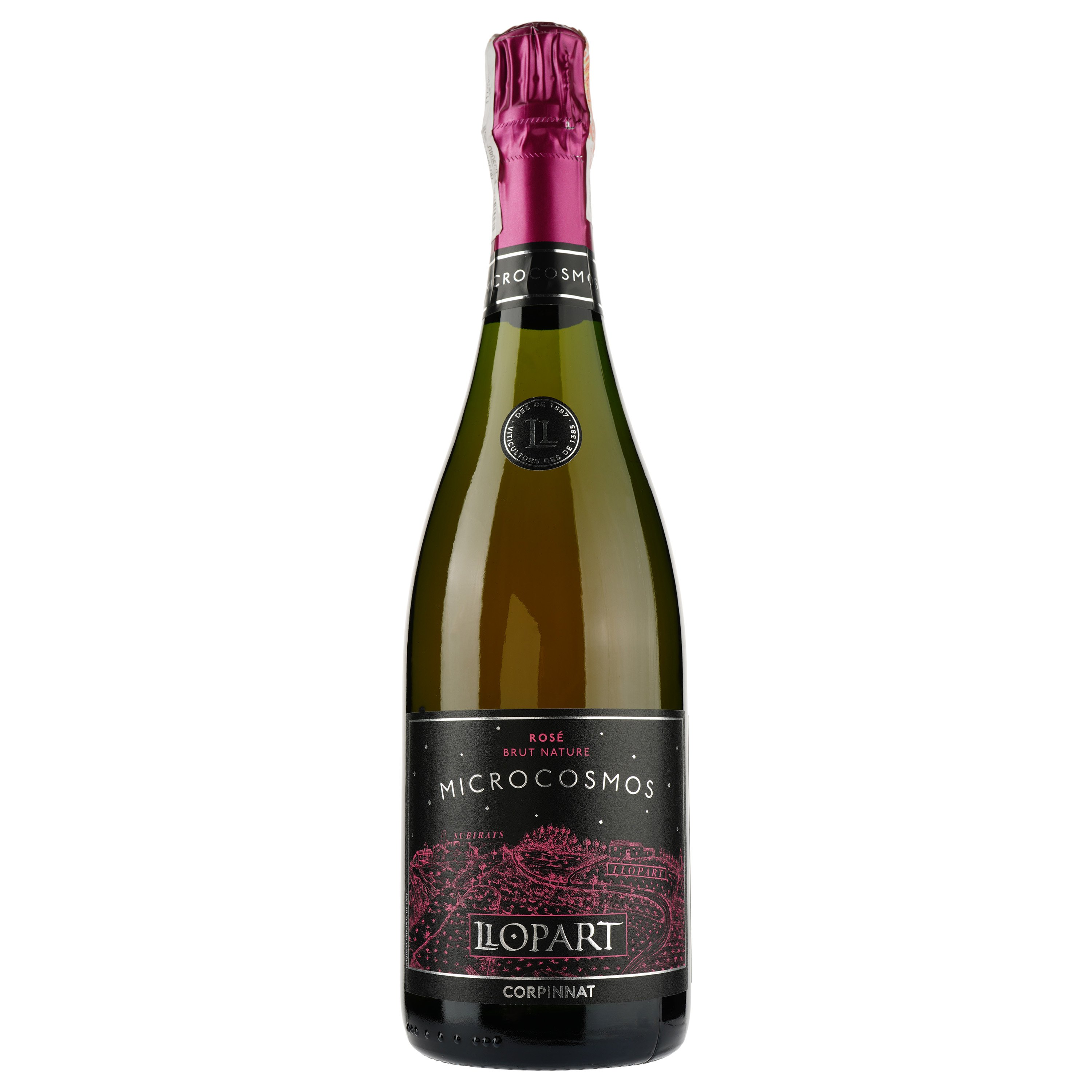 Игристое вино Pere Llopart Vilaros Microcosmos Brut Nature, розовое, брют, 11,5%, 0,75 л - фото 1