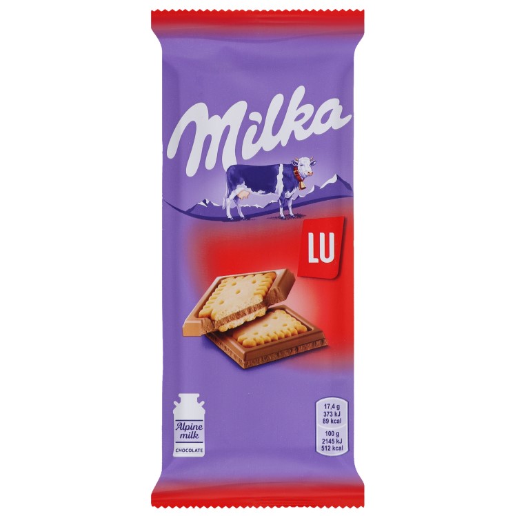 Молочний шоколад Milka з печивом Лу, 87 г (623238) - фото 1