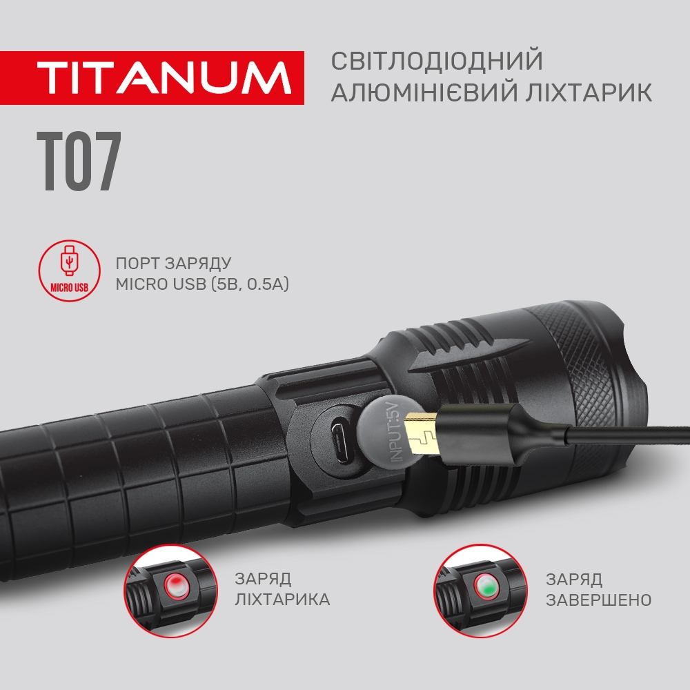 Фонарь портативный Videx Titanum 700 Lm 6500 K (TLF-T07) - фото 9