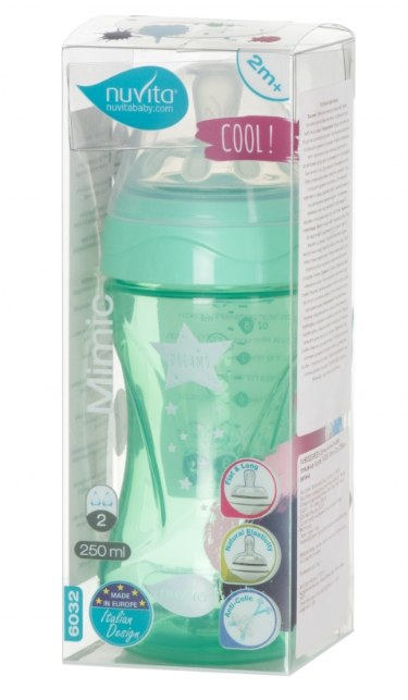 Пляшечка для годування Nuvita Mimic Cool, антиколікова, 250 мл, зелений (NV6032GREEN) - фото 3