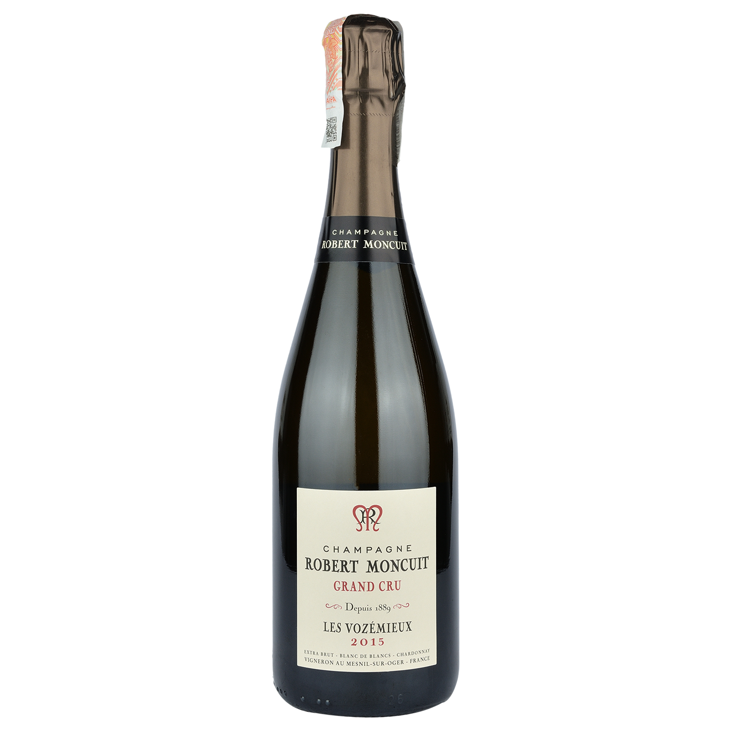 Шампанское Robert Moncuit Les Vozemieux 2015, белое, экстра-брют, 0,75 л (R1642) - фото 1