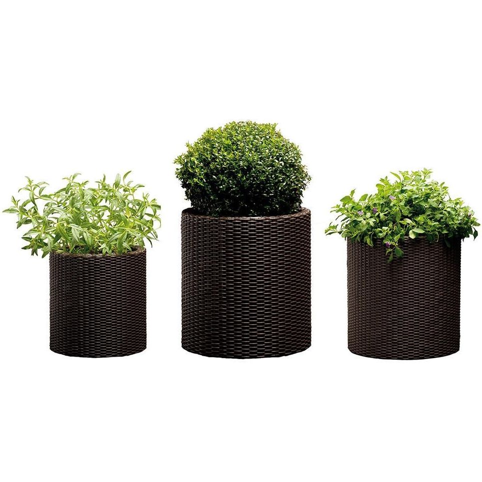 Горщик для квітів Keter L Cylinder Planter коричневий (17197934521_L) - фото 7