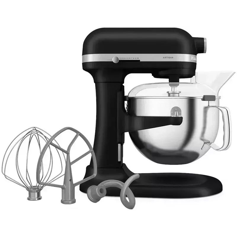 Планетарный миксер KitchenAid Artisan с подъемной чашей 5.6 л черный матовый (5KSM60SPXEBM) - фото 4