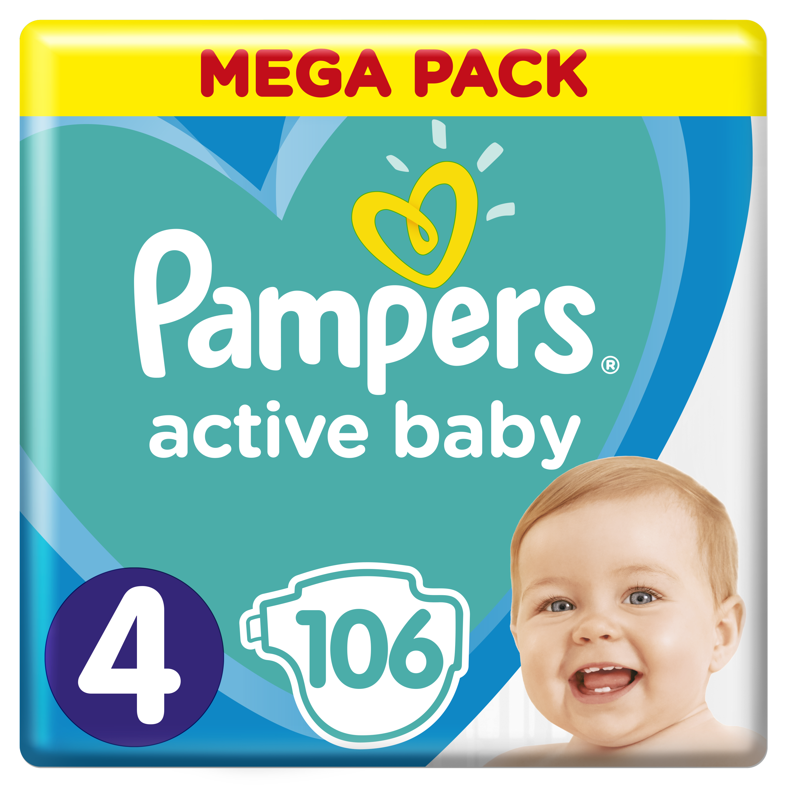 Підгузки Pampers Active Baby 4 (9-14 кг), 106 шт. - фото 1