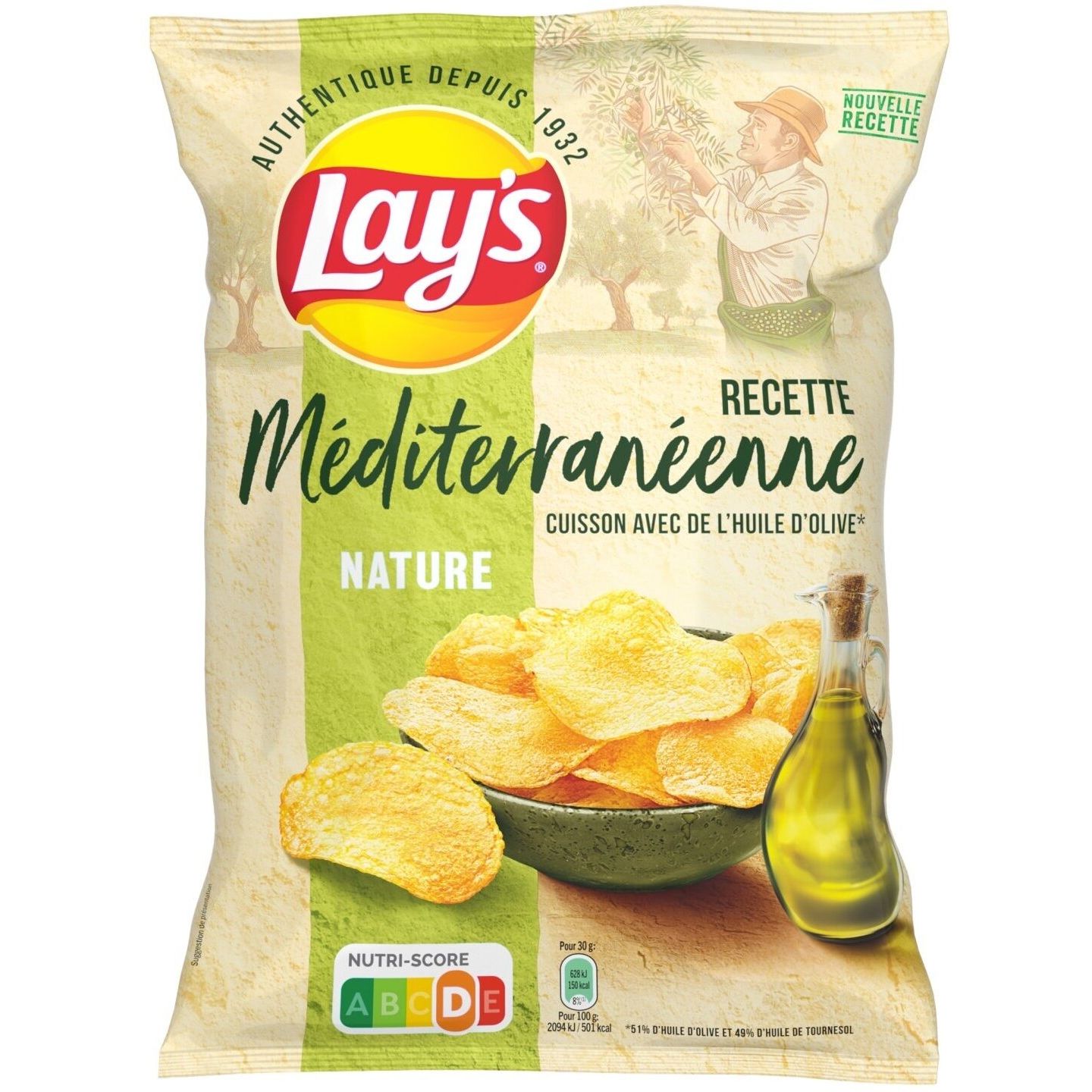 Чипсы Lay's Recette Mediterraneenne с оливковым маслом 130 г (916190) - фото 1