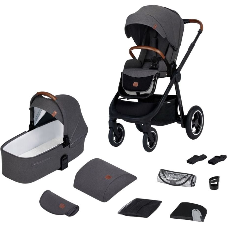 Універсальна коляска 2 в 1 Kinderkraft Everyday 2 Dark Gray Black Frame темно-сіра (00-00305225) - фото 1