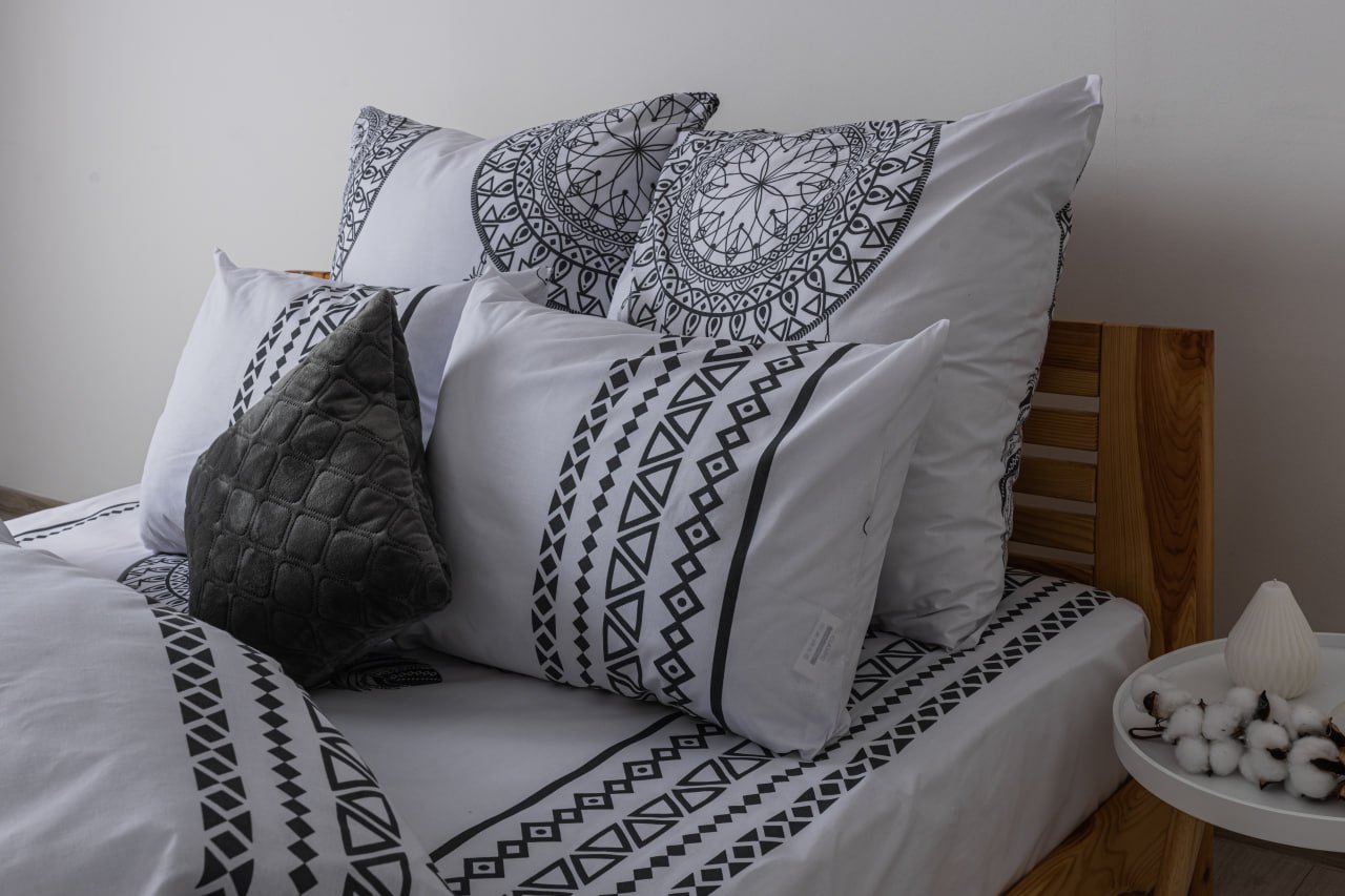 Комплект постельного белья ТЕП Soft dreams Black Dream двуспальный черный с белым (2-03858_25353) - фото 2