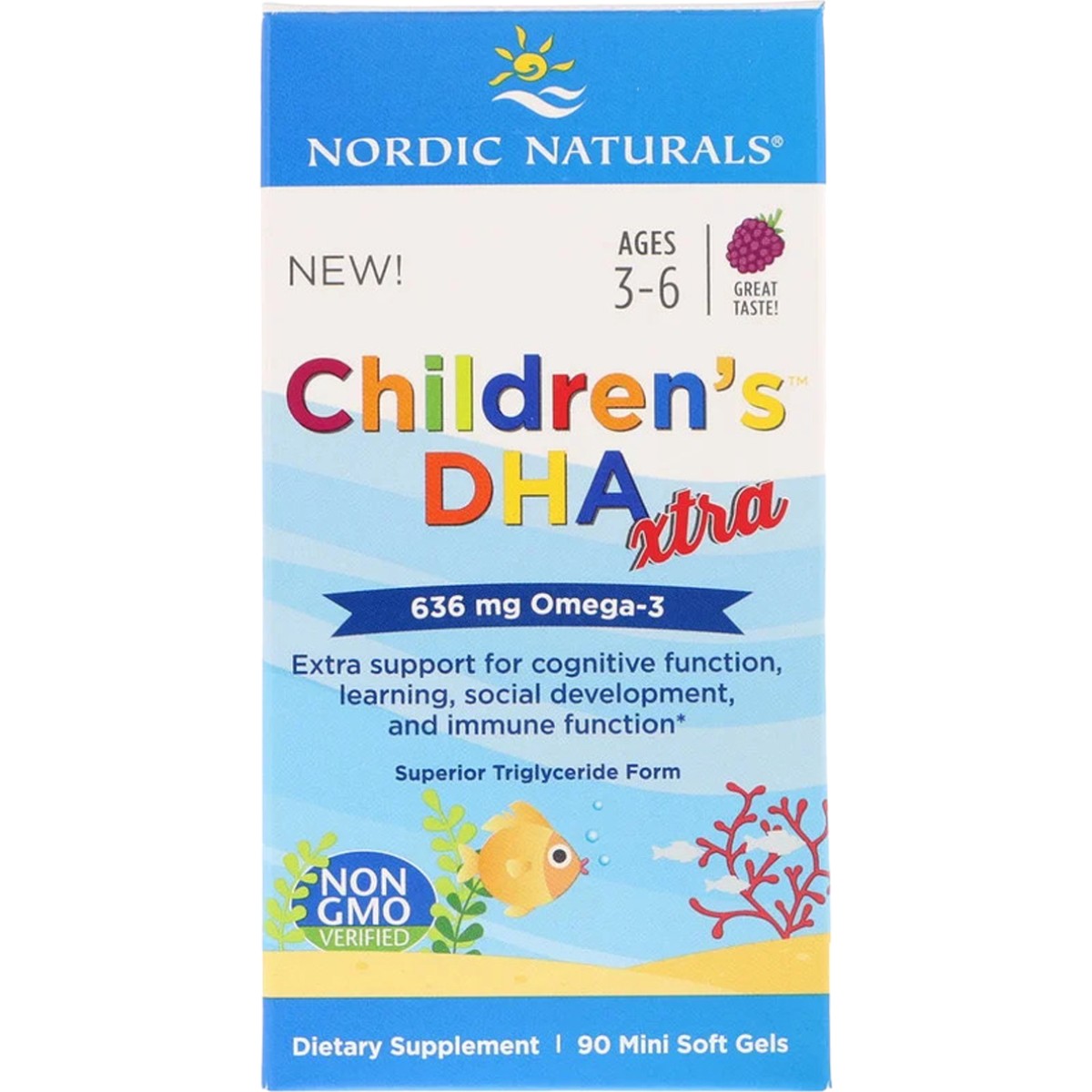 Рыбий жир для детей Nordic Naturals Children's DHA Xtra Ягодный 636 мг 90 мини капсул - фото 2