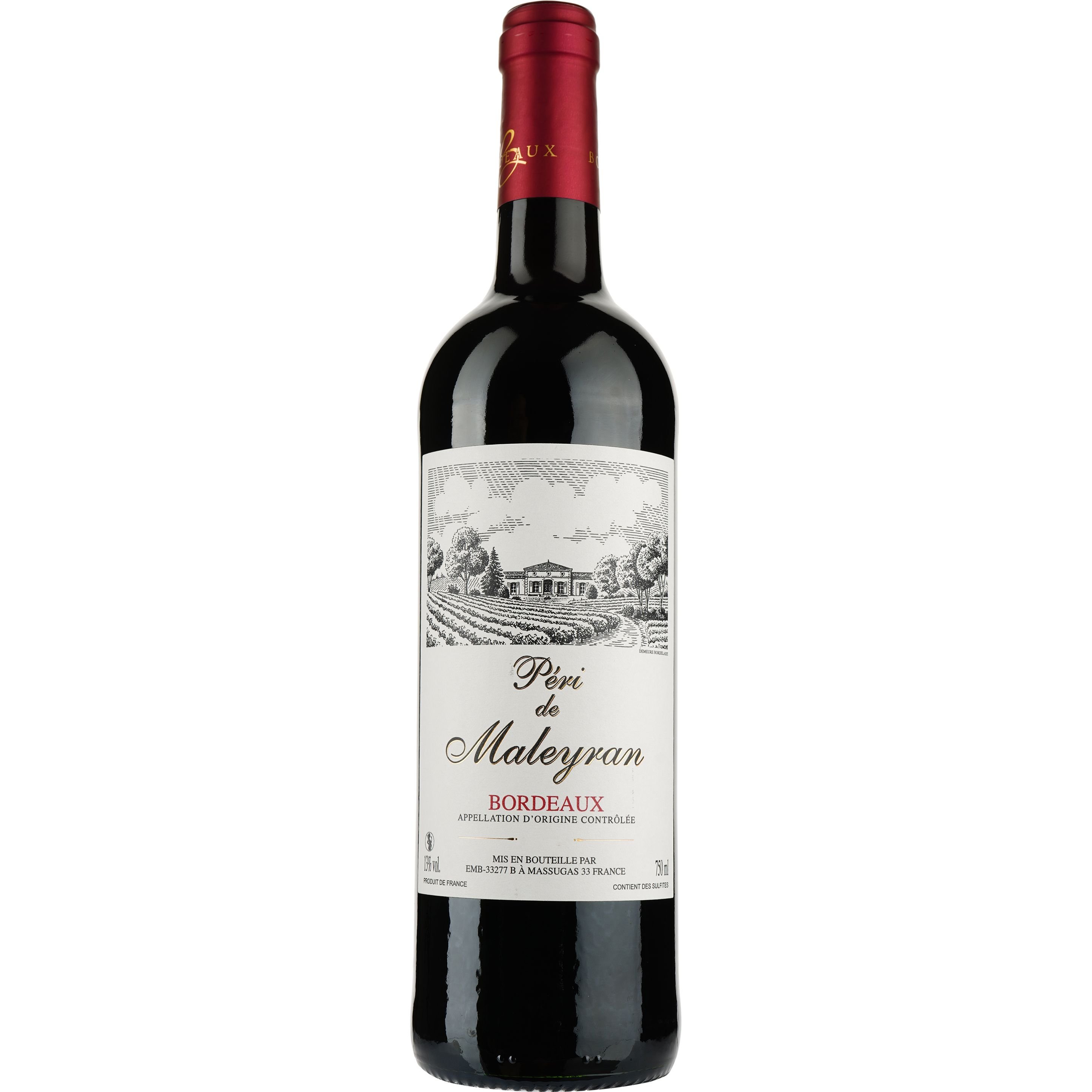 Вино Peri de Maleyran Bordeaux, червоне, сухе, 0,75 л - фото 1