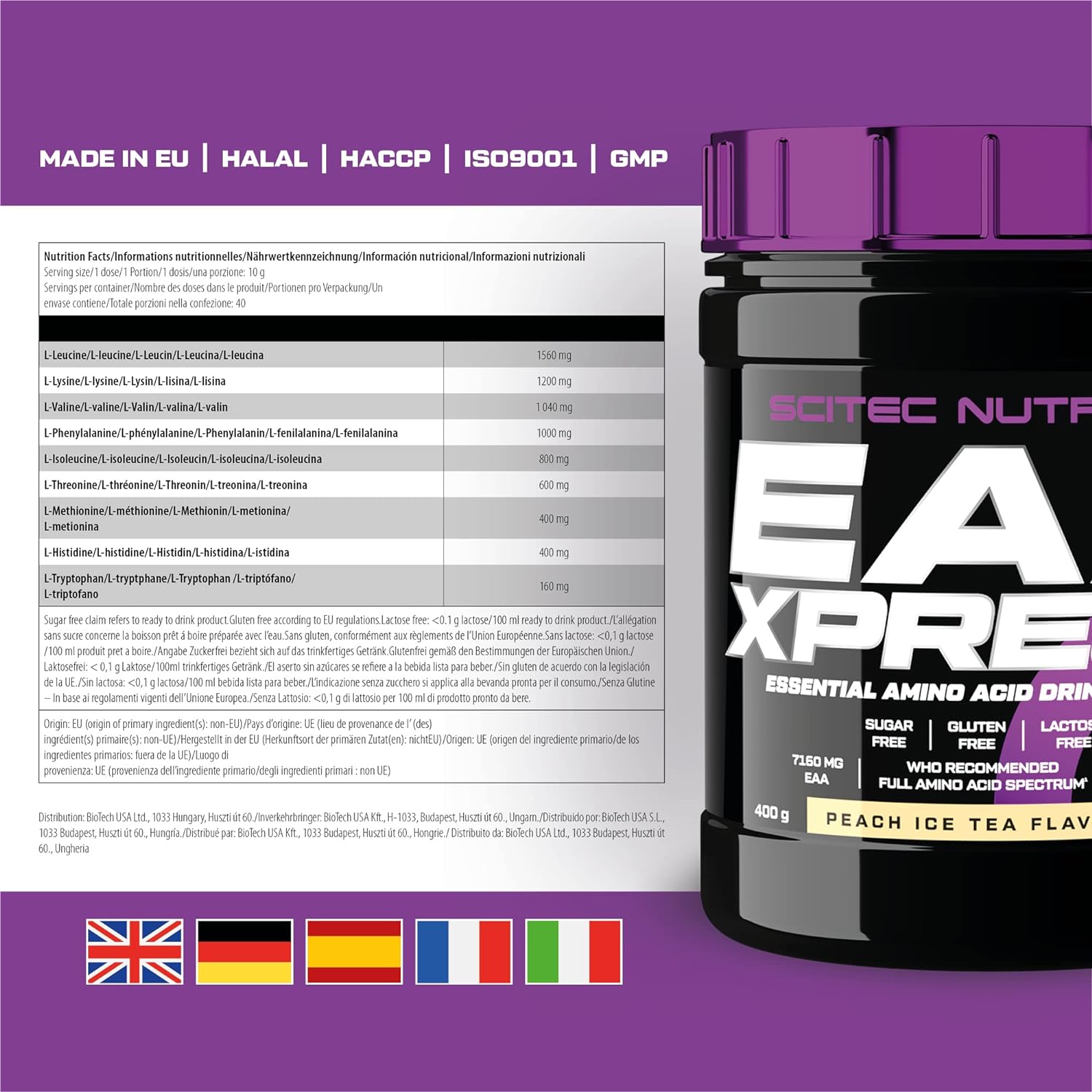 Аминокислоты Scitec Nutrition EAA Xpress Персиковый чай 400 г - фото 2