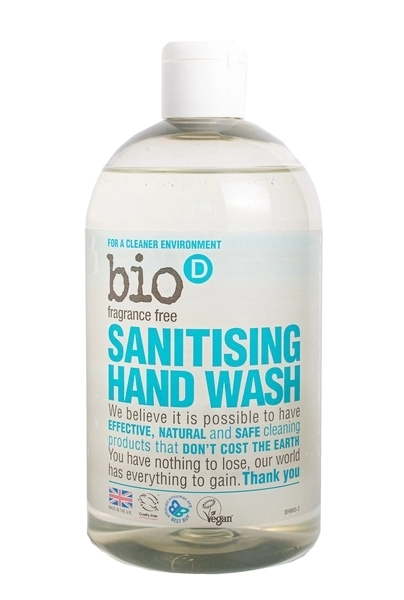 Органічне дезінфікуючий рідке мило Bio-D Sanitising Hand Wash Fragrance Free, без запаху, 500 мл - фото 1