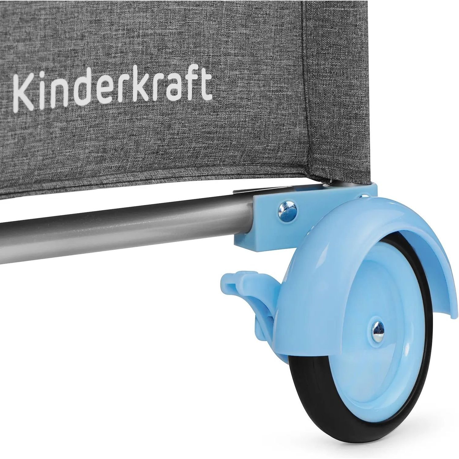Кровать-манеж с пеленатором Kinderkraft Joy Blue серая с голубым (00-00158382) - фото 11