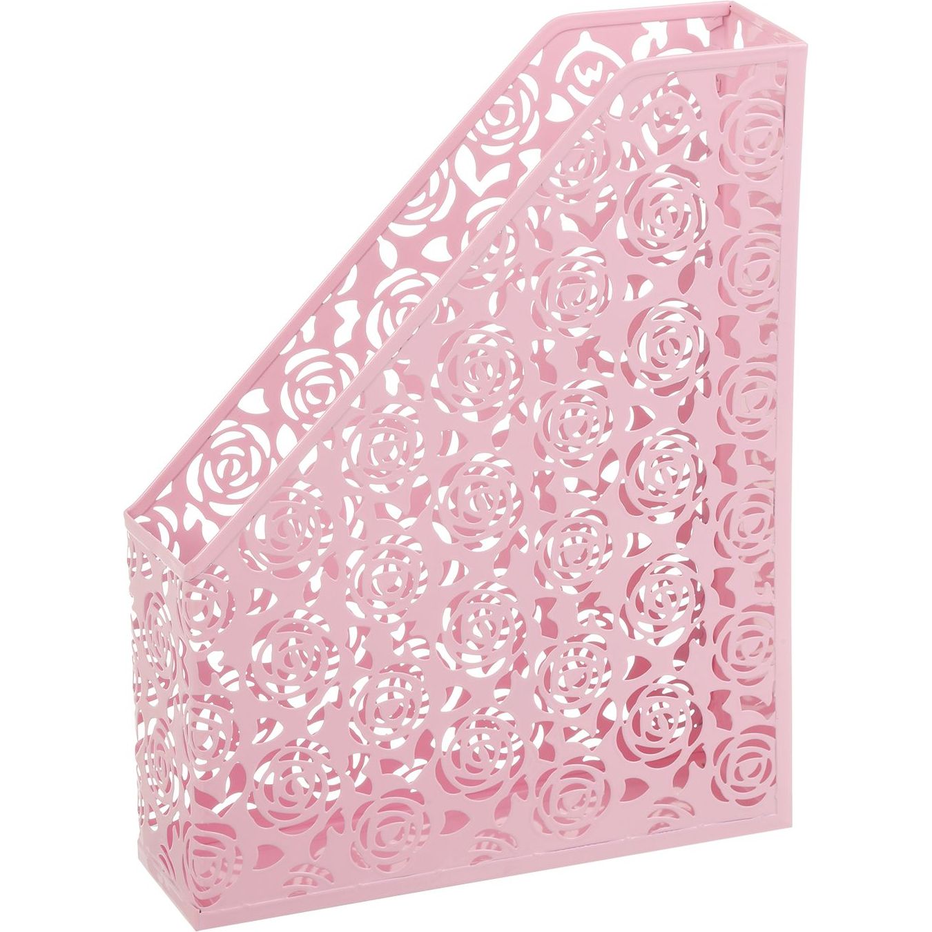Лоток для паперів Buromax Rose Pastel металевий вертикальний 31.8х24.8х7.5 см рожевий (BM.6261-10) - фото 1