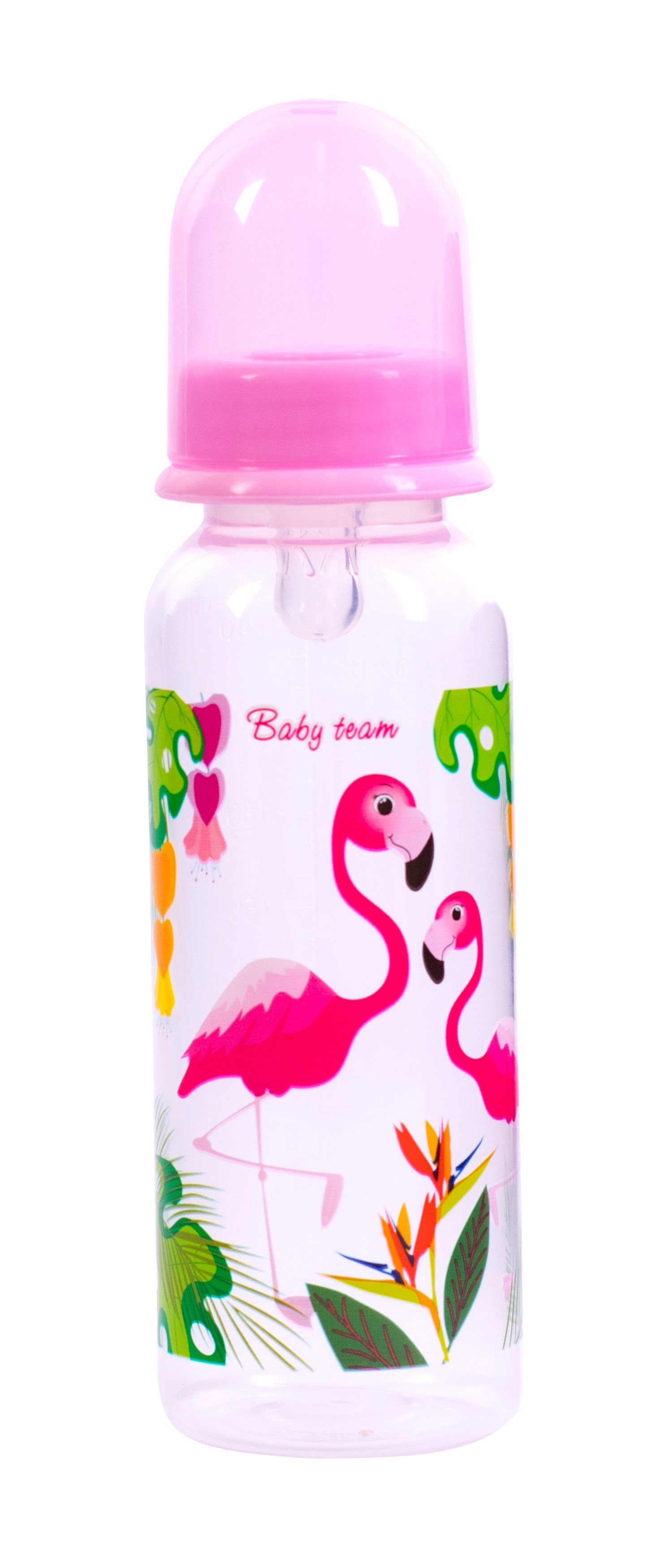 Бутылочка для кормления Baby Team, с силиконовой соской, 250 мл, розовый (1410_розовый) - фото 2