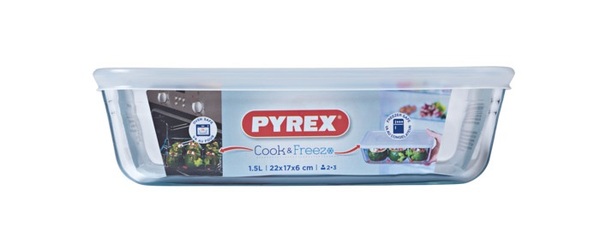 Форма для запекания Pyrex Cook&Store Classic, с крышкой, 22х17 см, 1,5 л (242P000/7646) - фото 3