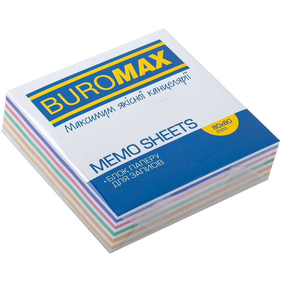 Блок бумаги для заметок Buromax Зебра проклеенный 80х80х20 мм разноцветный (BM.2254) - фото 1