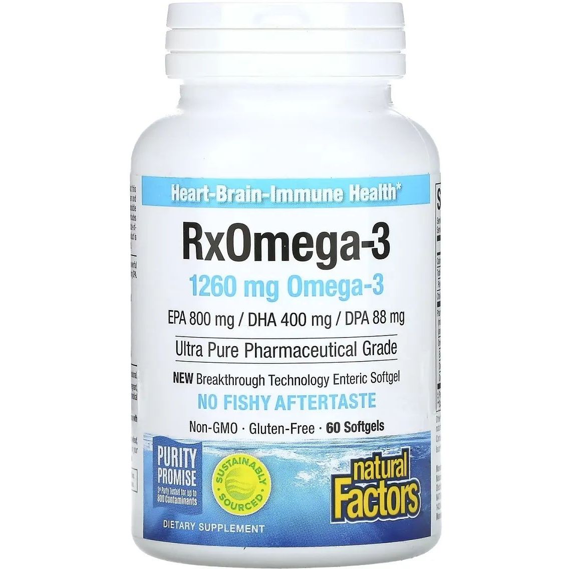 Омега-3 Natural Factors RxOmega-3, 1260 мг 60 гелевих капсул - фото 1