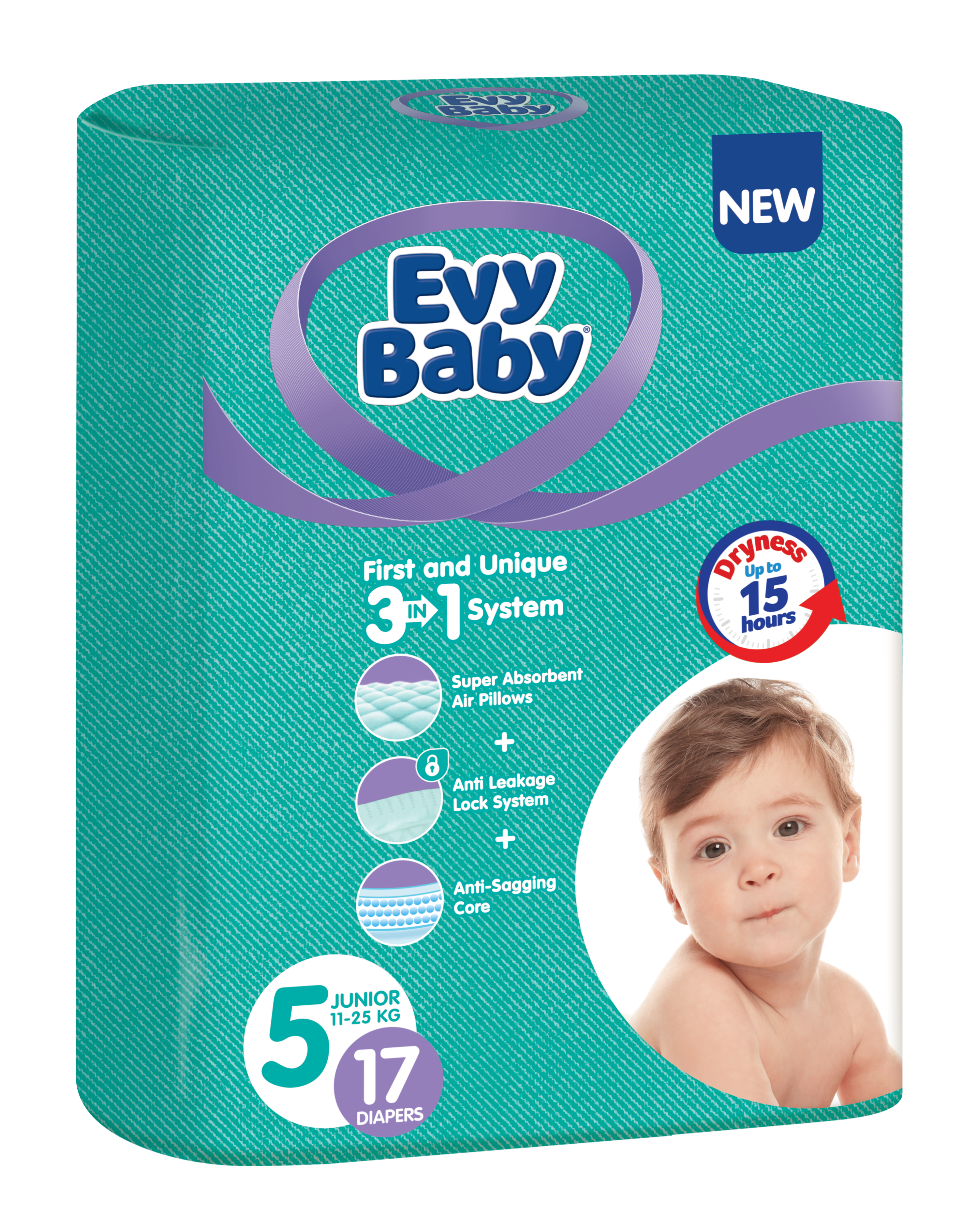 Подгузники Evy Baby 5 (11-25 кг), 17 шт. - фото 1