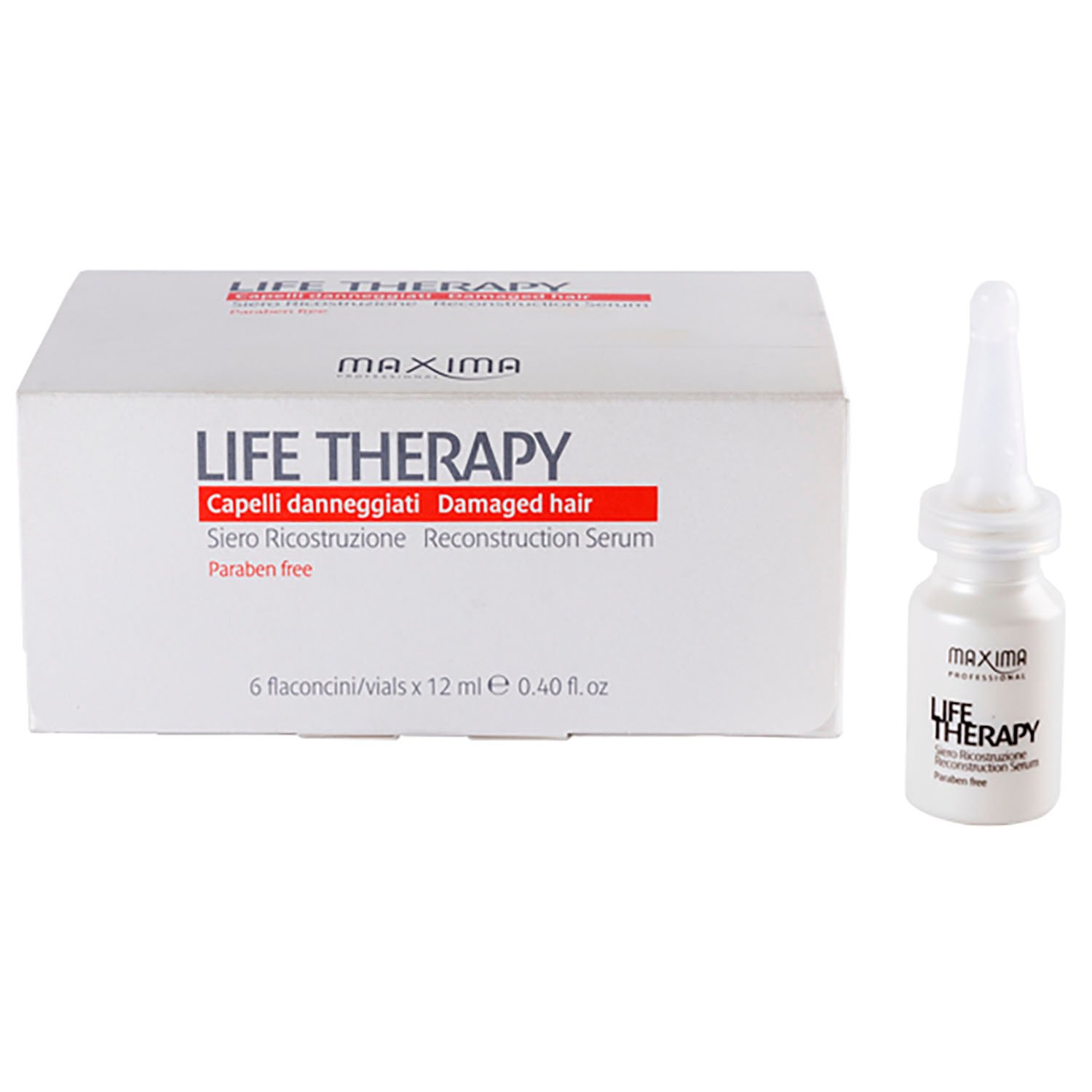 Сироватка для волосся Maxima Life Therapy Reconstruction Serum відновлювальна 6 шт. x 12 мл - фото 1