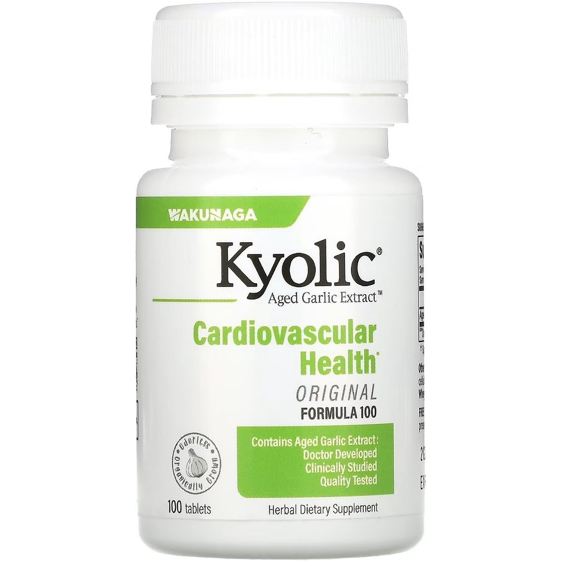 Экстракт выдержанного чеснока Kyolic Aged Garlic Extract Cardiovascular Health для сердечно-сосудистой системы 100 таблеток - фото 1