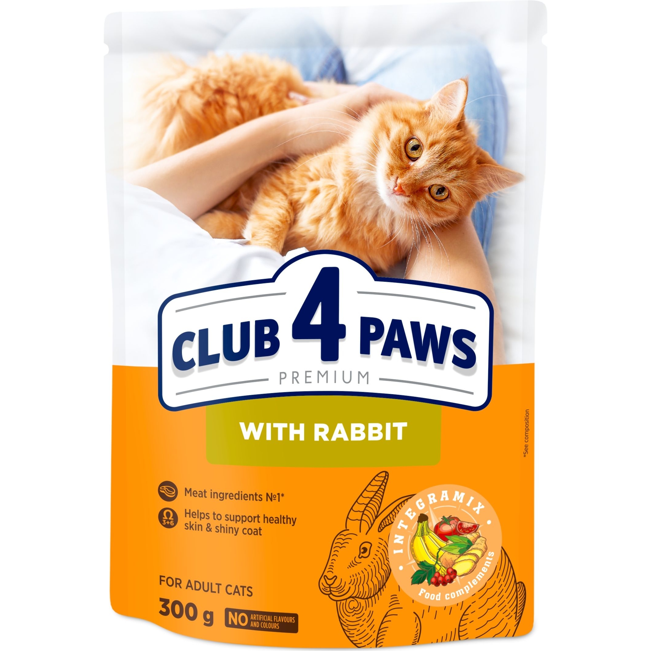 Сухой корм для кошек Club 4 Paws Premium с кроликом 300 г - фото 1