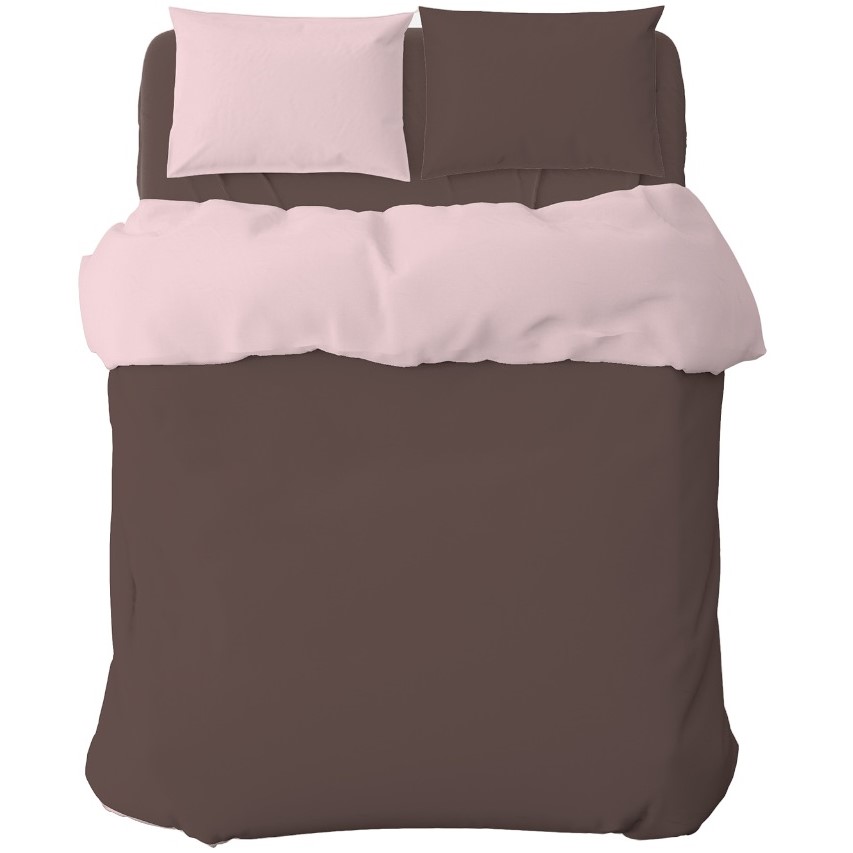 Комплект постельного белья Home Line 215х143 см коричневый/розовый (174342) - фото 1