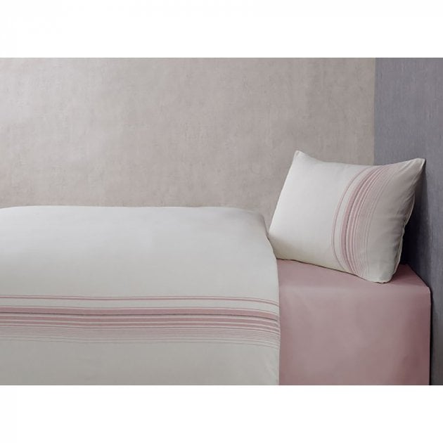 Комплект постільної білизни Buldans Elisa Gul Kurusu, рожево-білий, 4 предмети (svt-2000022272025) - фото 1