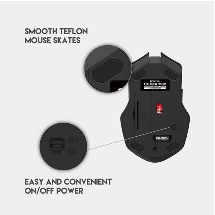 Ігрова бездротова миша Fantech WG-11 Cruiser PixArt 10G Black - фото 6