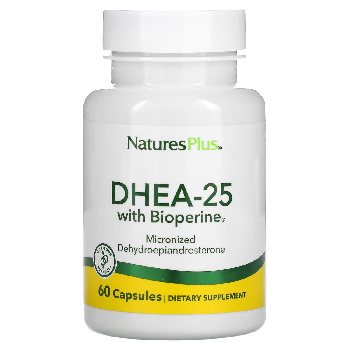 Дегидроэпиандростерон с биоперином Nature's Plus DHEA-25 with Bioperine 25 мг 60 капсул - фото 1