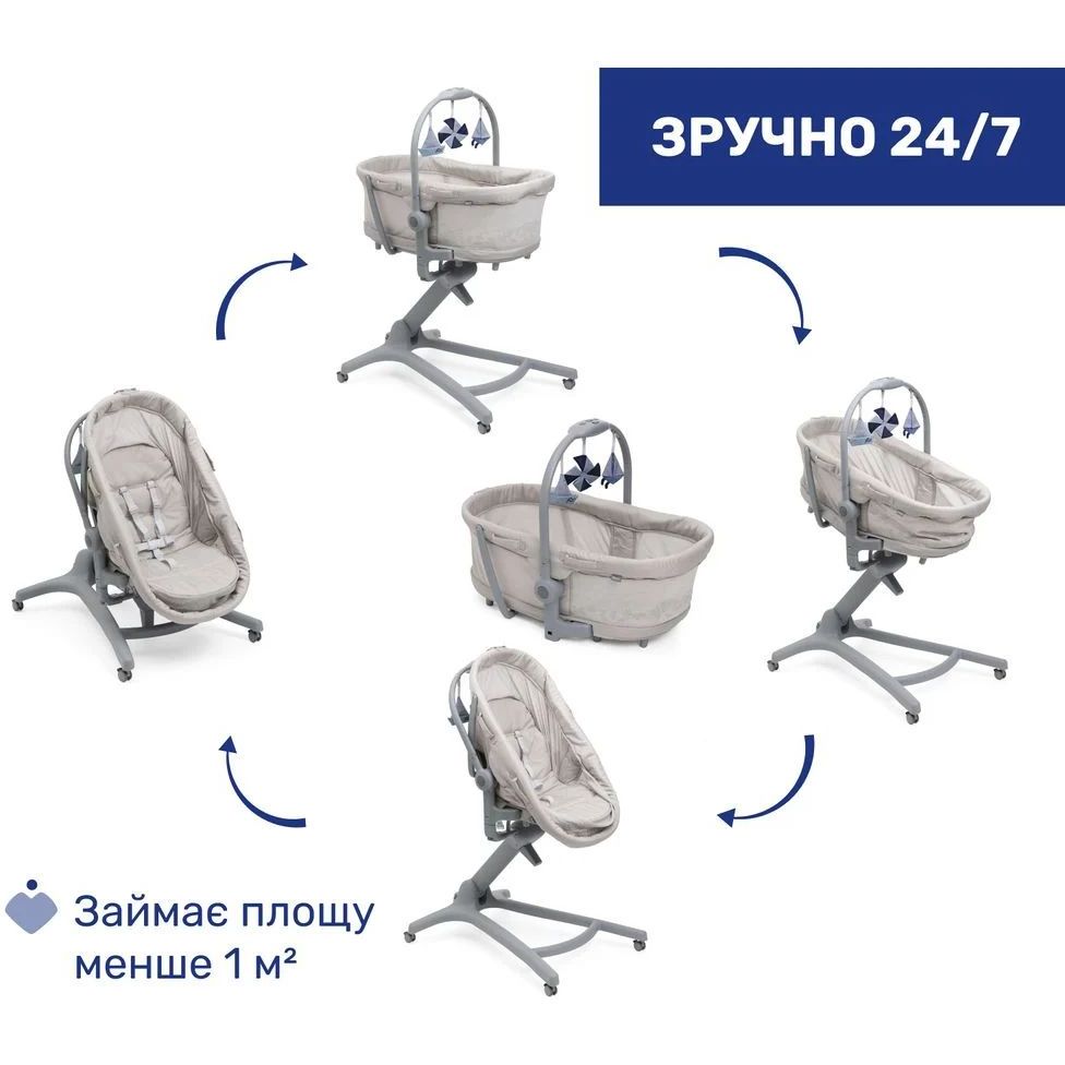 Ліжечко-стільчик для годування Chicco Baby Hug Pro 5 в 1 біле (87076.14) - фото 8