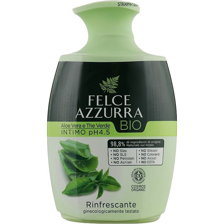 Жидкое мыло для интимной гигиены Felce Azzurra BIO Aloe Vera&Green Tea 250 мл - фото 1