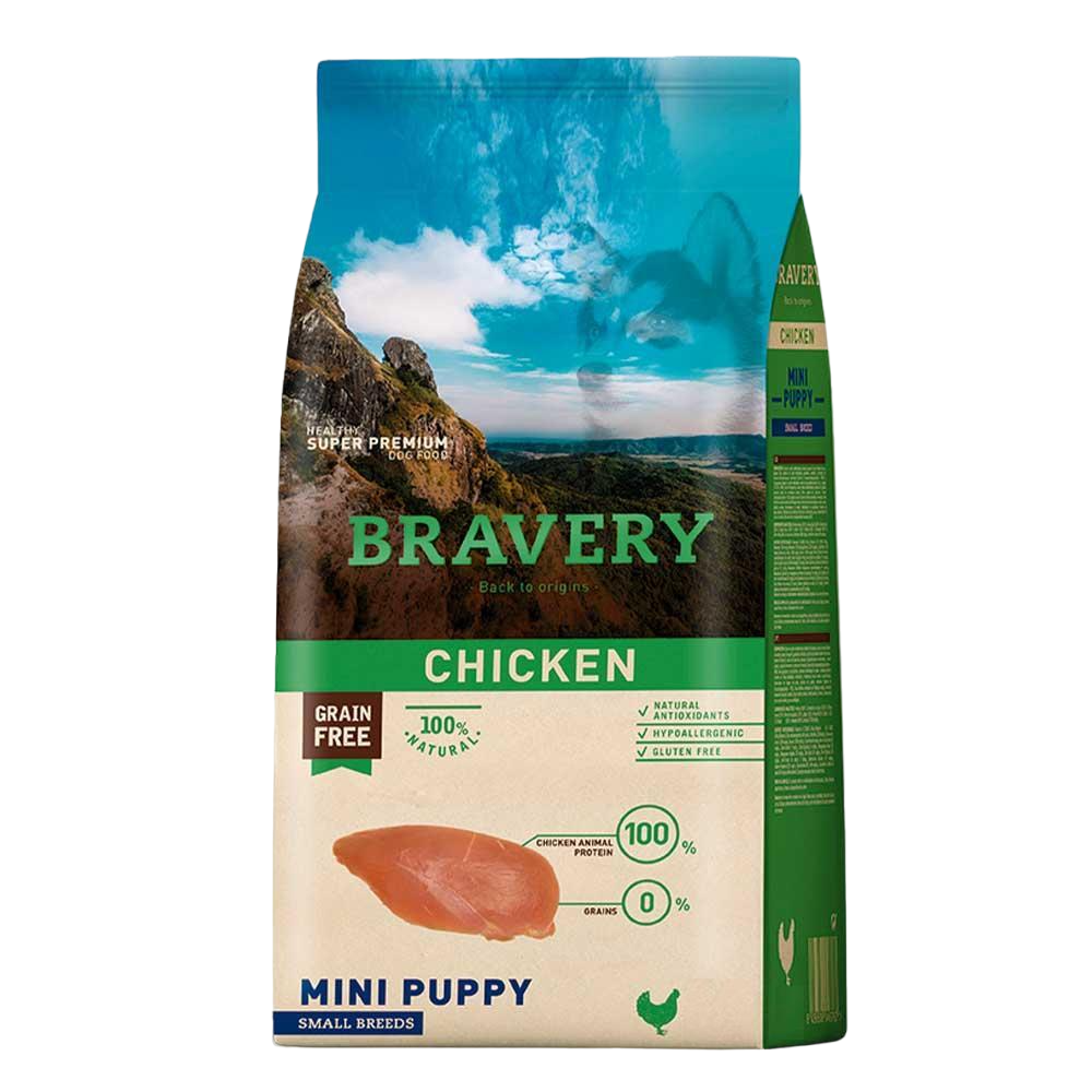 Сухой корм для щенков мелких пород Bravery Chicken Mini Puppy, с курицей, 2 кг - фото 1