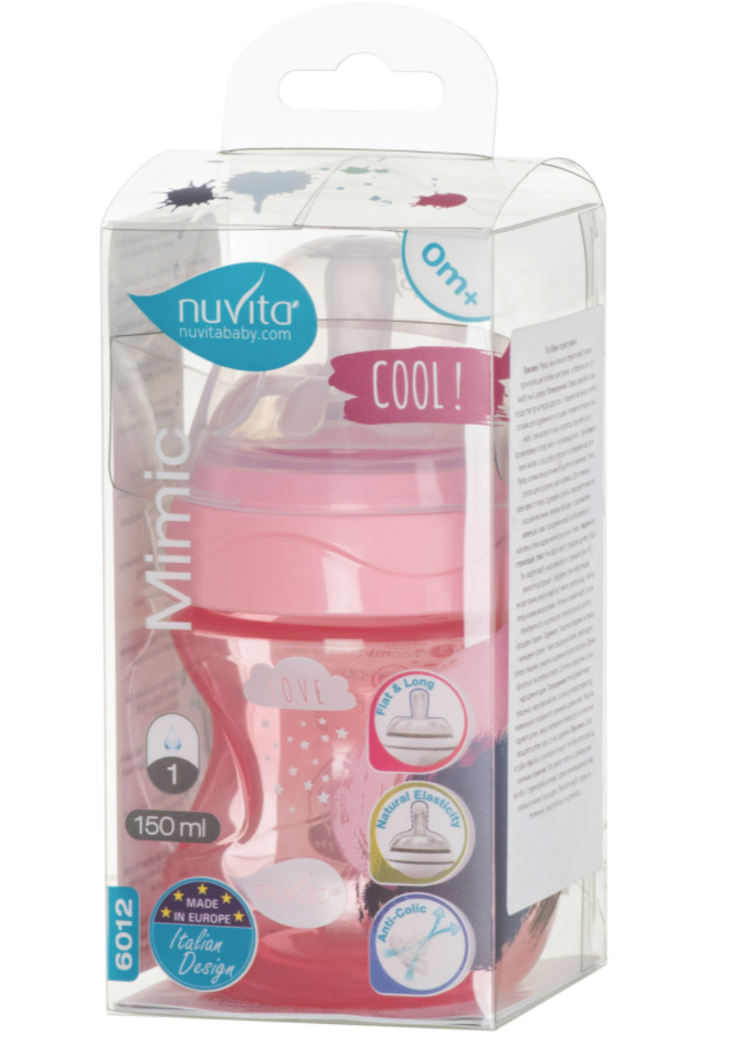 Бутылочка для кормления Nuvita Mimic Cool, антиколиковая, 150 мл, розовый (NV6012PINK) - фото 2