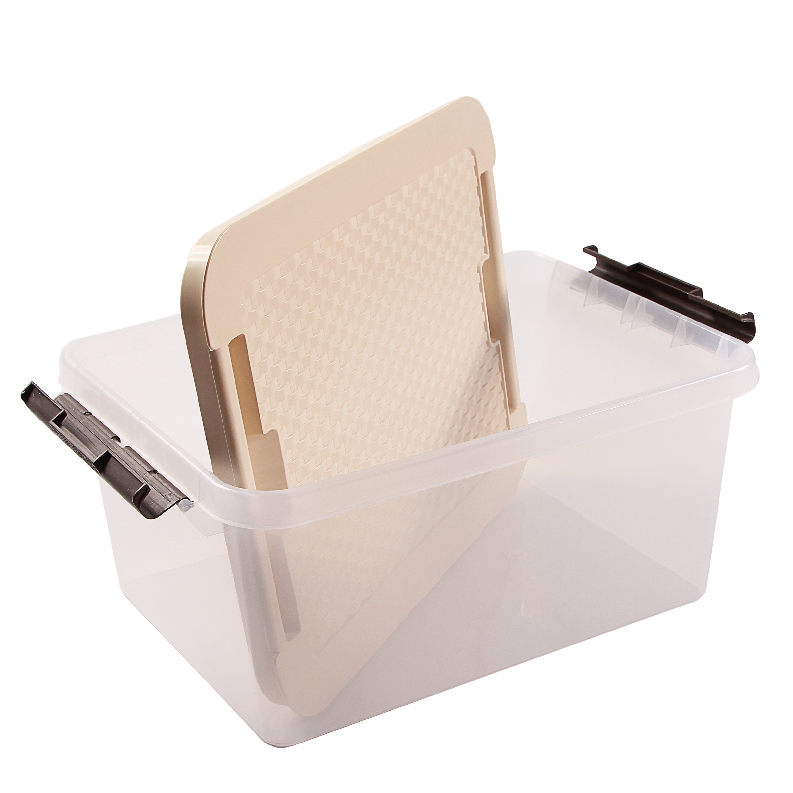Ящик пластиковый с крышкой под кровать Heidrun Intrigobox, 14 л, 40х29х18 см, бежевый (4604) - фото 2