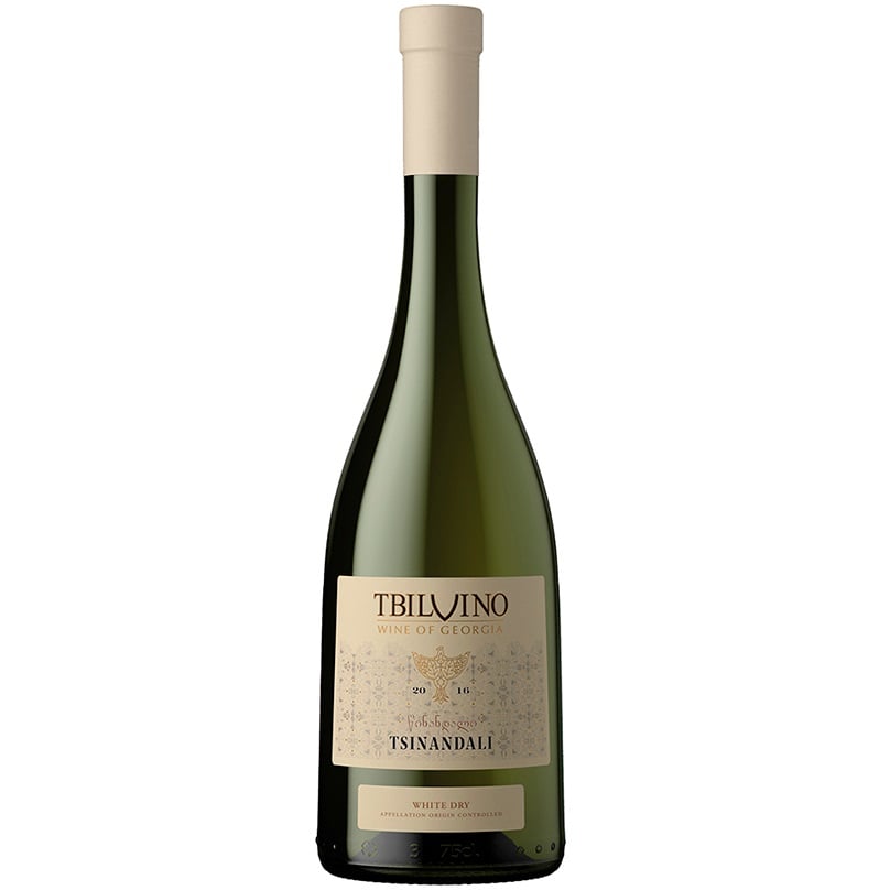 Вино Tbilvino Tsinandali, біле, сухе, 12,5%, 0,75 л - фото 1