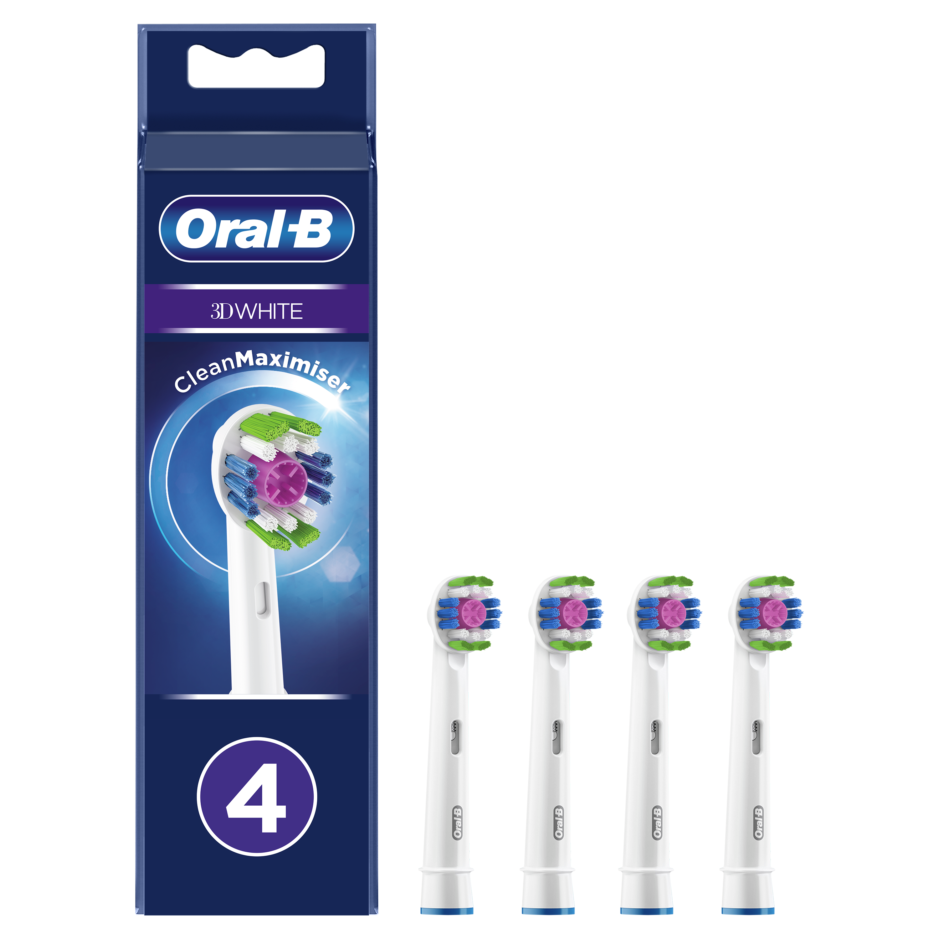 Насадки для электрической зубной щётки Oral-B 3D White CleanMaximiser, 4 шт. - фото 1