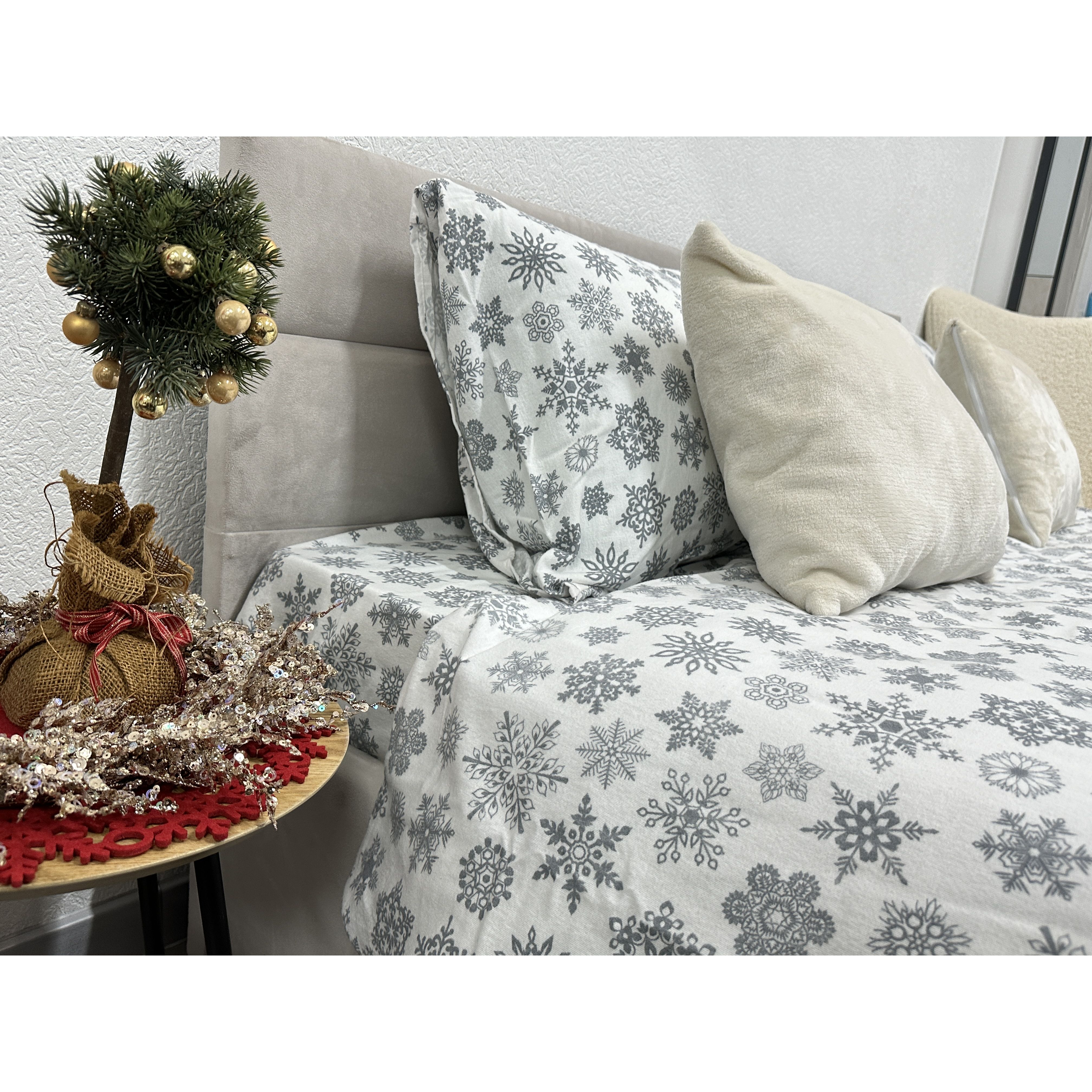 Комплект постельного белья Ecotton двуспальный 15491 Снежинка на белом (24262) - фото 6