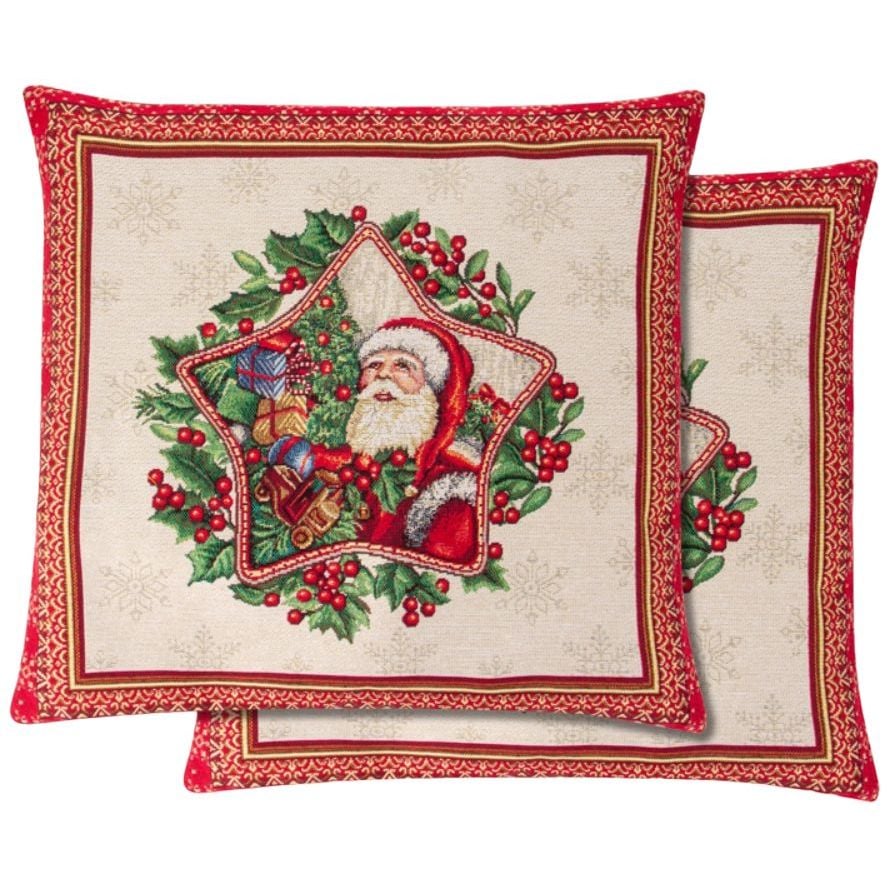 Наволочка новорічна Lefard Home Textile Niko гобеленова з люрексом, 45х45 см (732-242) - фото 1