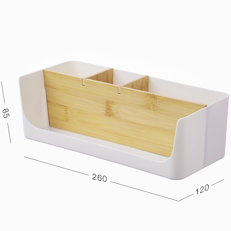 Органайзер для мелочей МВМ My Home Scandinavia 26х12х8.5 см белый (FH-45 WHITE/WOOD) - фото 2