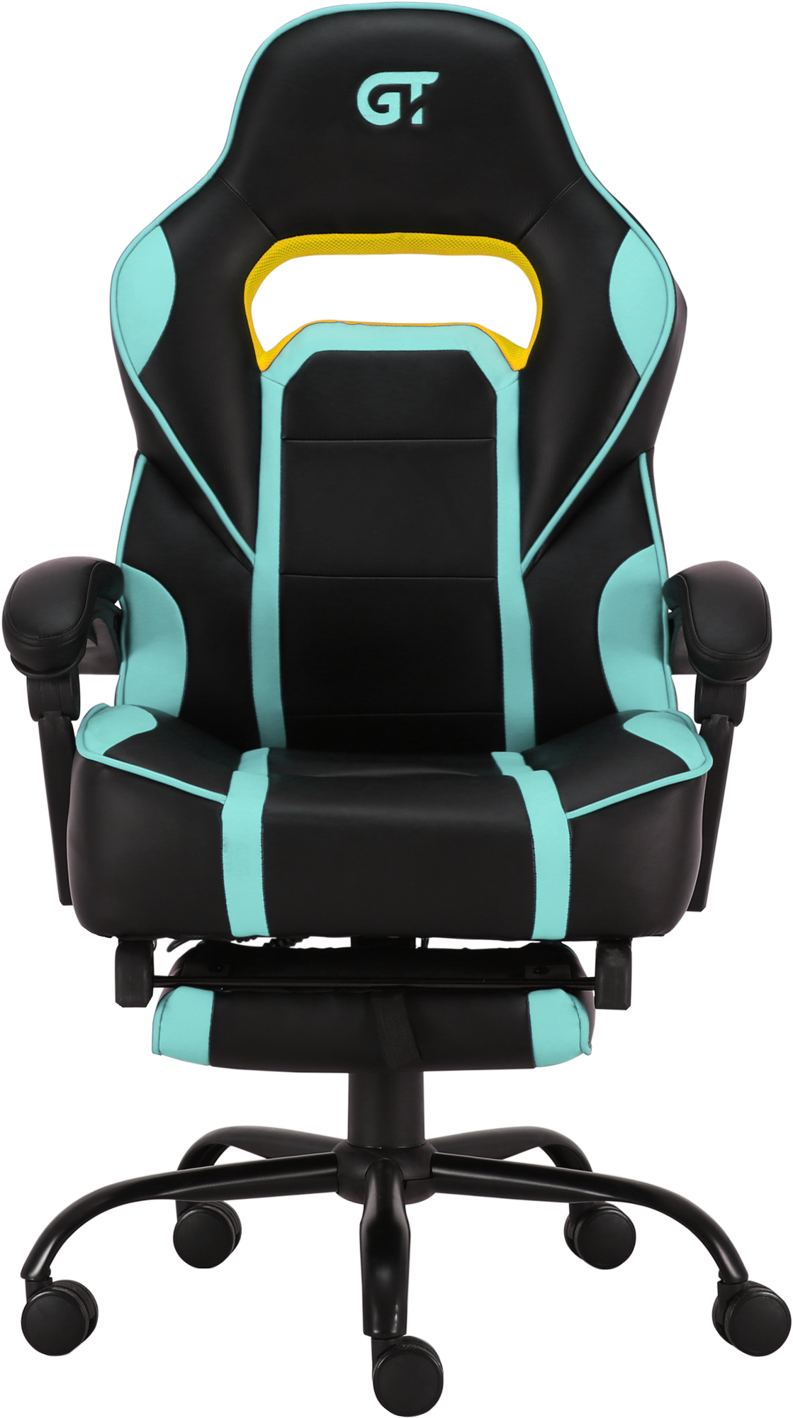 Геймерское кресло GT Racer черное с ментоловым (X-2748 Black/Mint) - фото 2