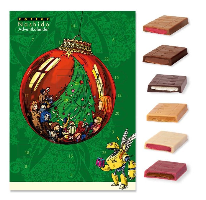 Набір шоколаду Zotter Nashido Адвент календар органічний 212 г - фото 2