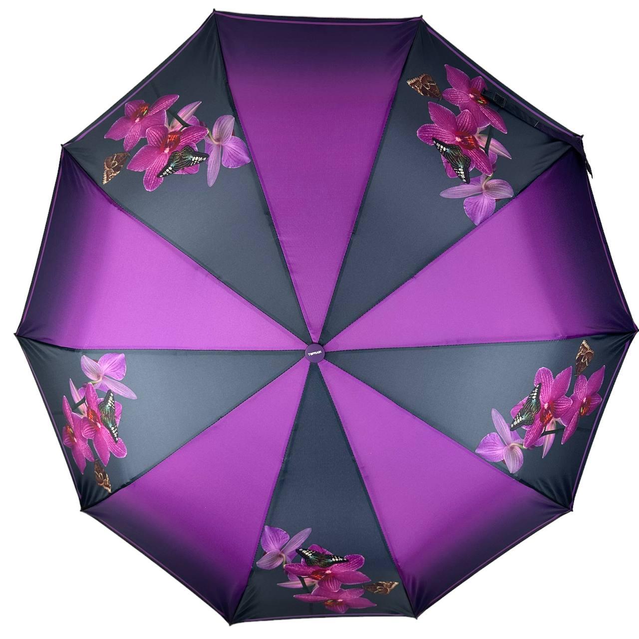 Жіноча складана парасолька напівавтомат Toprain 99 см фіолетова - фото 3