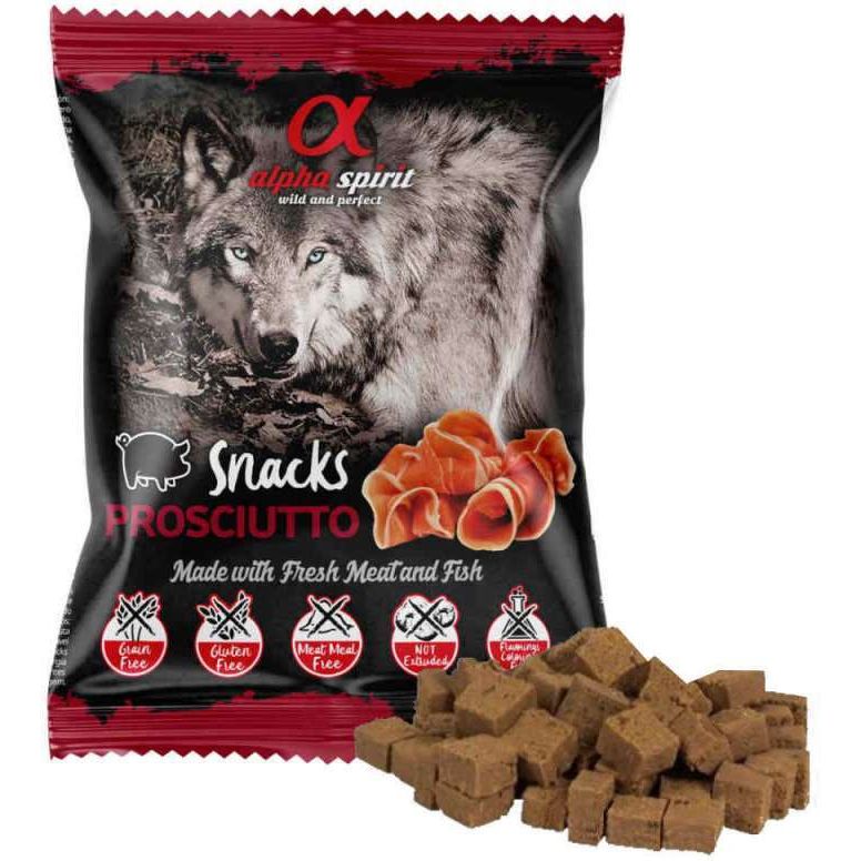 Напіввологі ласощі для собак Alpha Spirit Snacks Prosciutto, кубики з прошуто, 50 г - фото 2