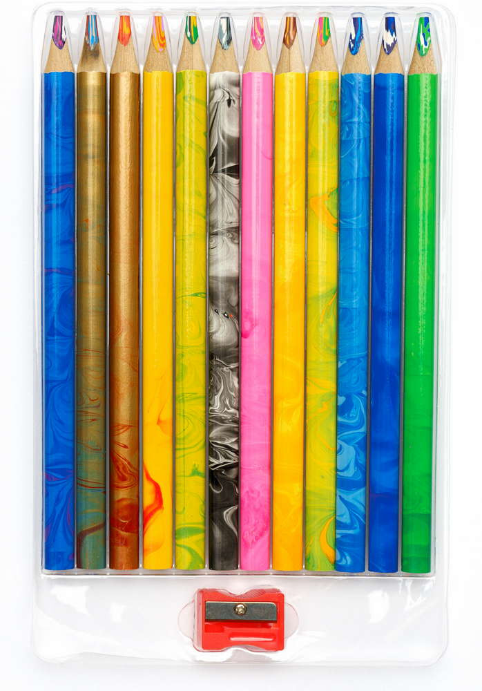 Олівці кольорові Школярик Джамбо Веселка, з точилкою, 12 кольорів (312118002-UA) - фото 2